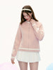 เสื้อแจ็คเก็ตถักซิปลายดาวสีชมพู