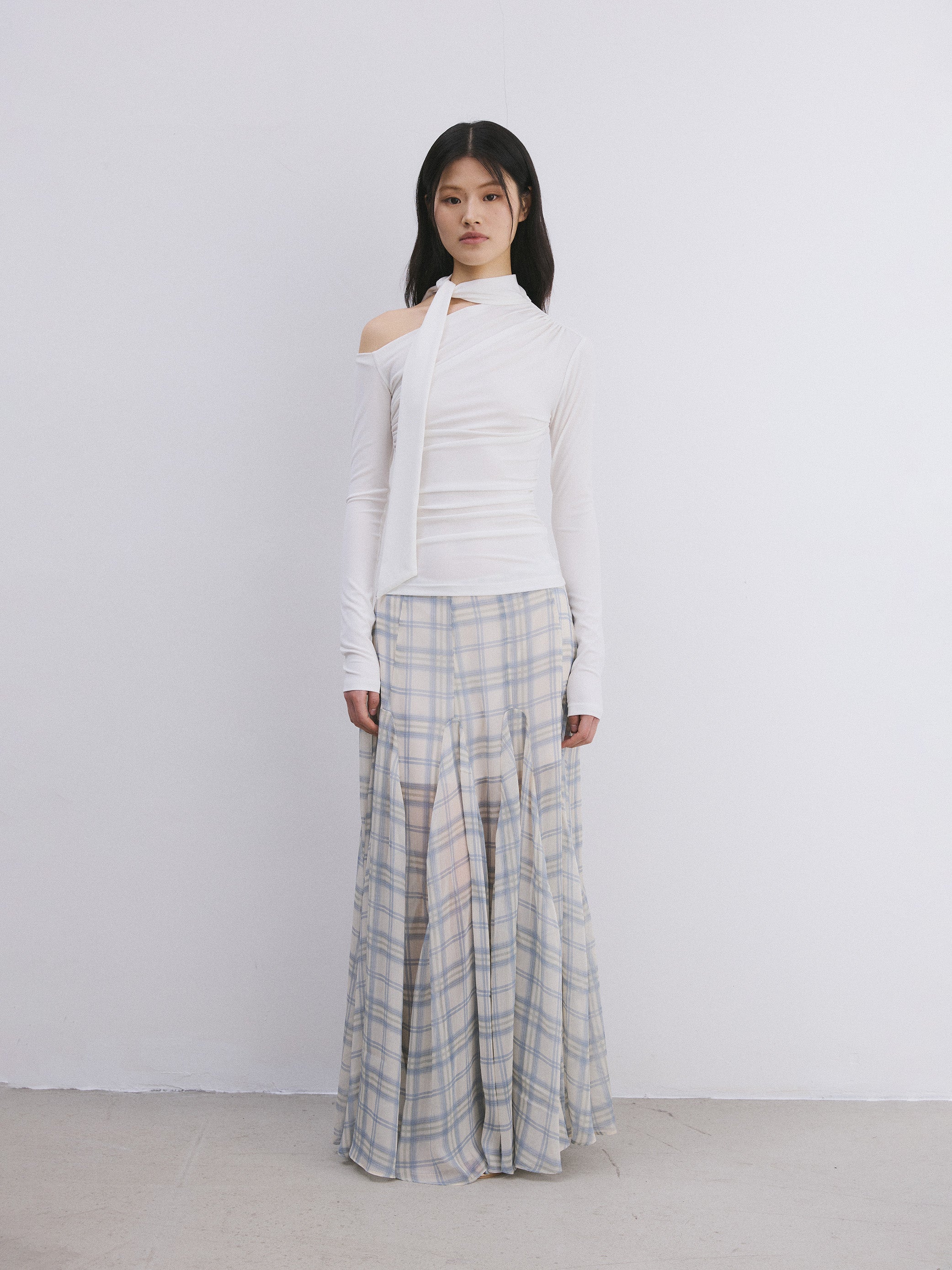 Soft Plaid Maxi Skirt