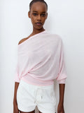 Asymmetric Sheer Knit Top