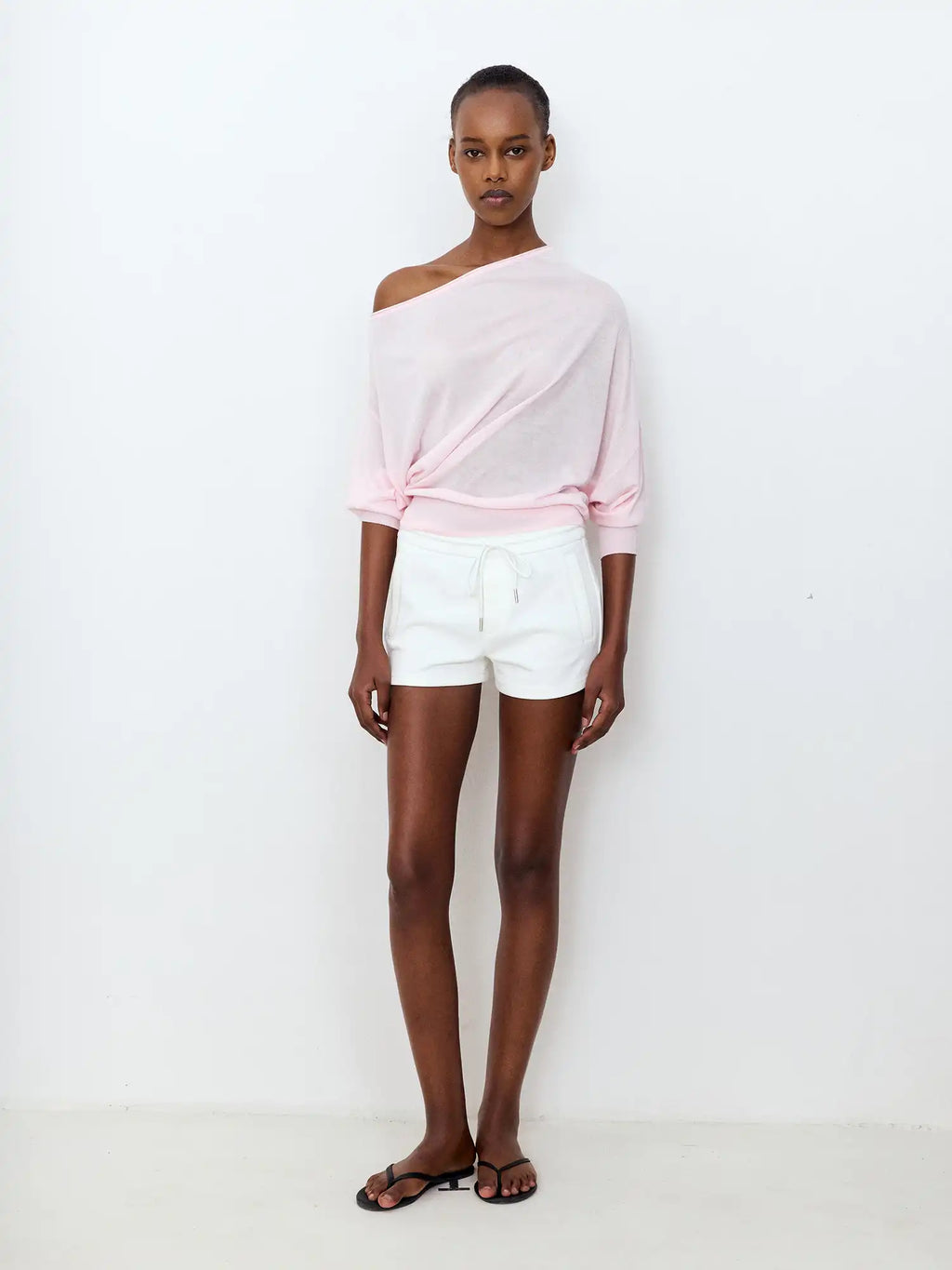 Asymmetric Sheer Knit Top