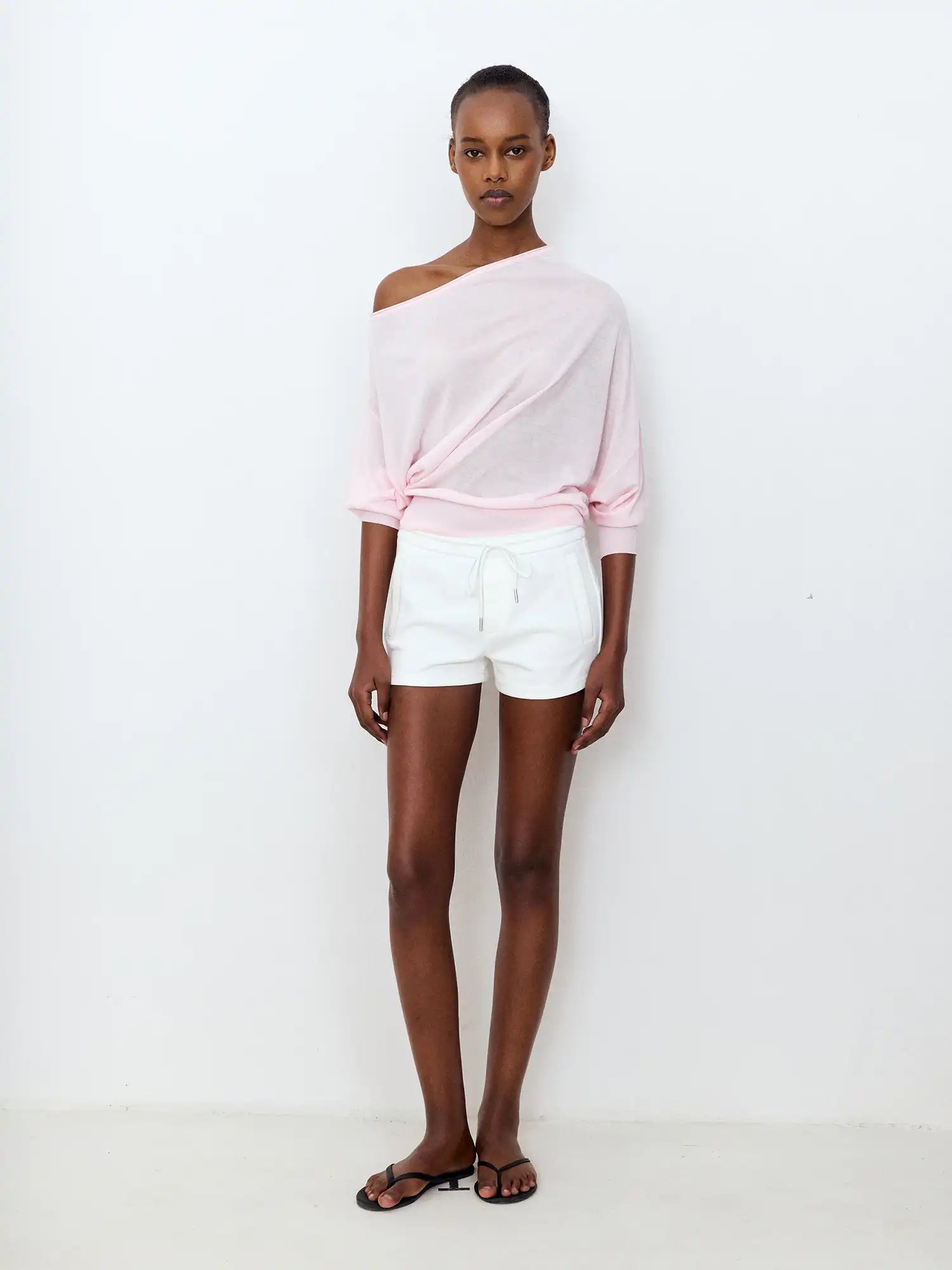 Asymmetric Sheer Knit Top