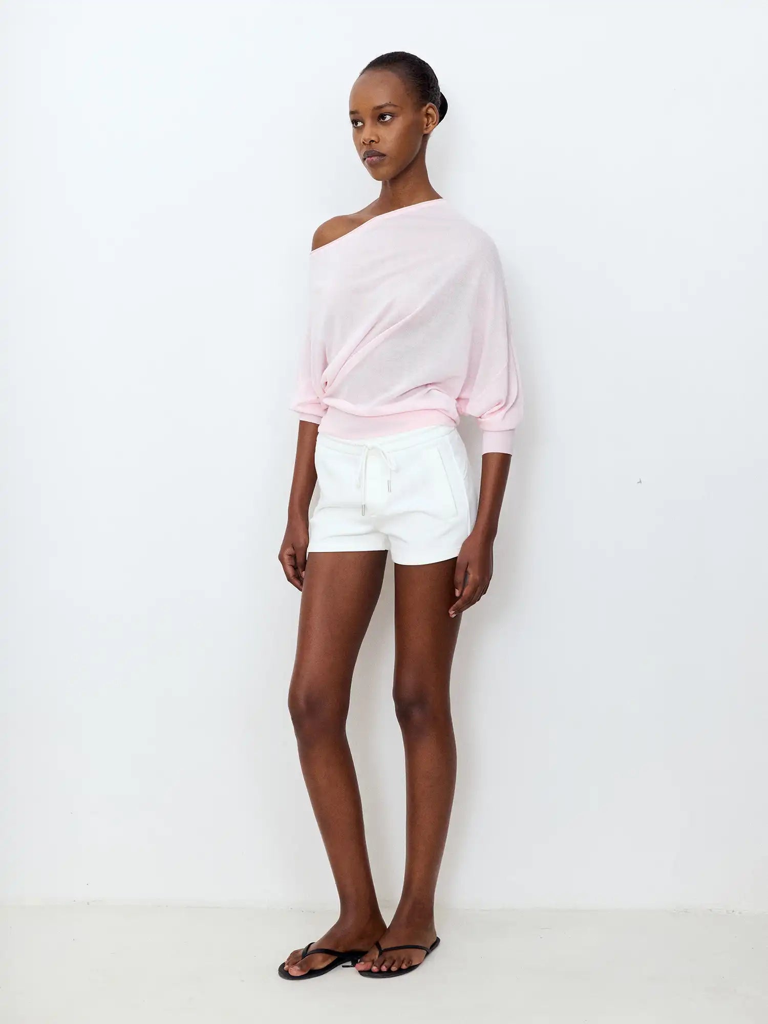 Asymmetric Sheer Knit Top