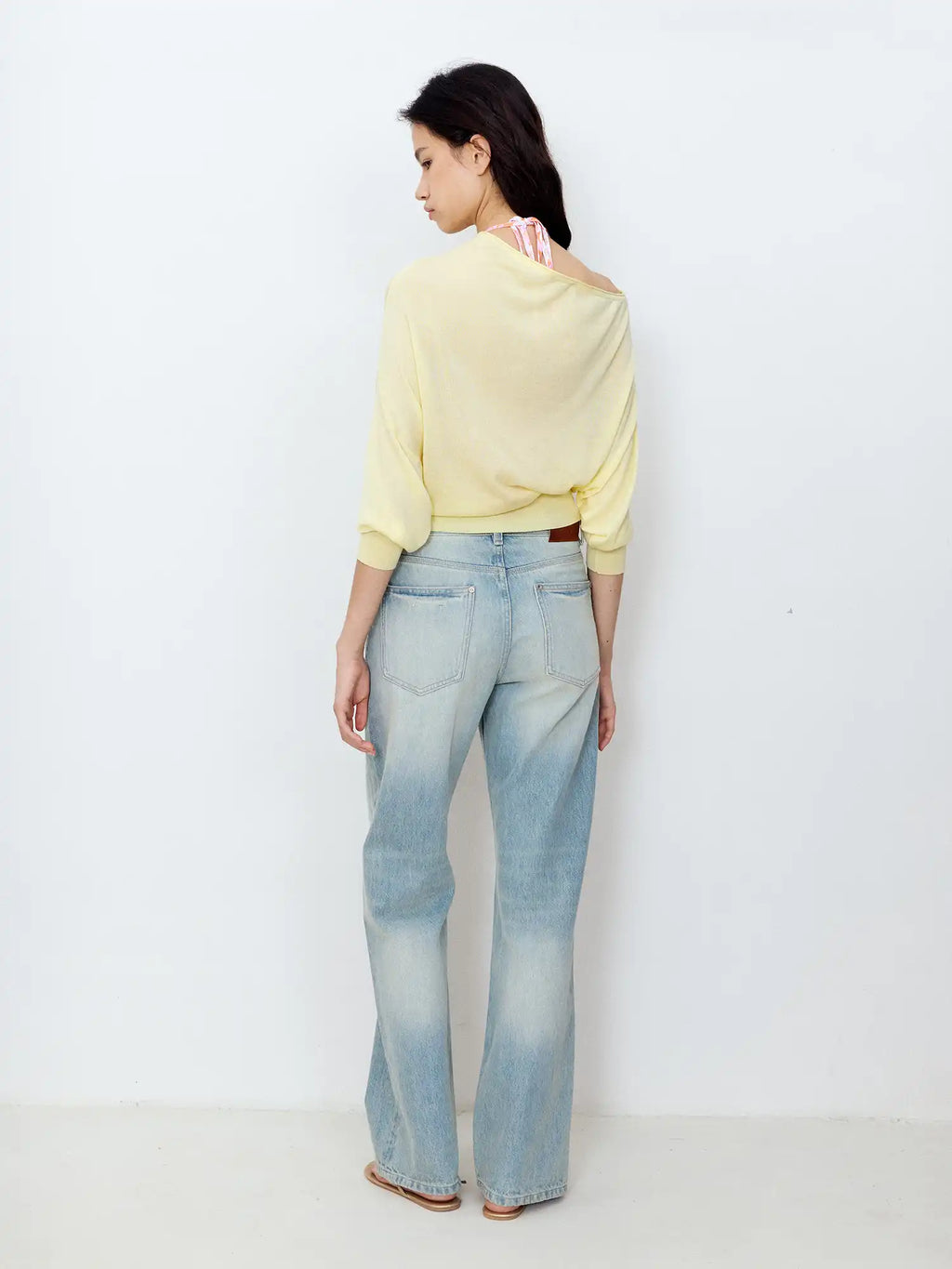 Asymmetric Sheer Knit Top