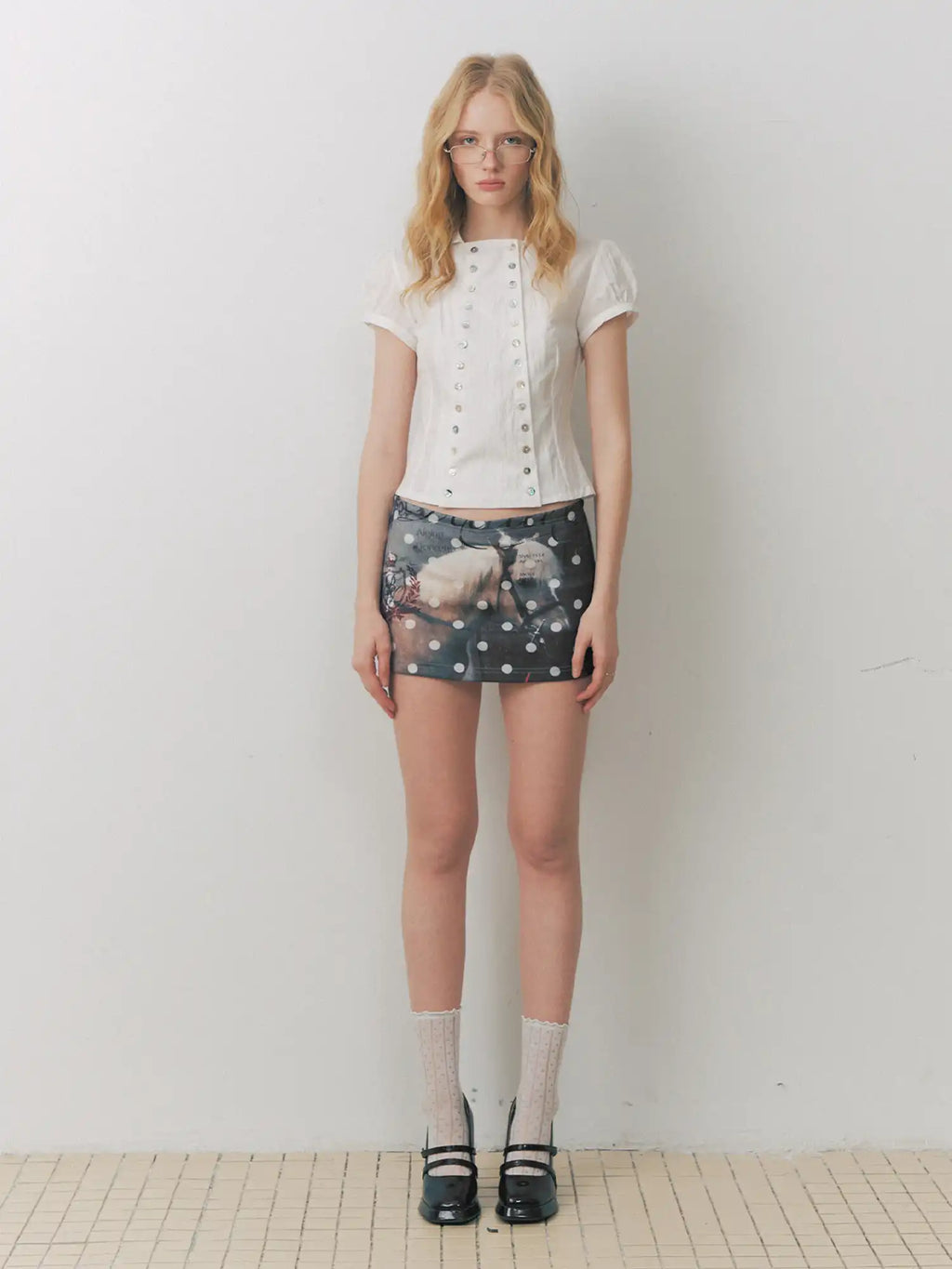 Deleteex Shell Button Puff Sleeve Shirt | Canton Collective