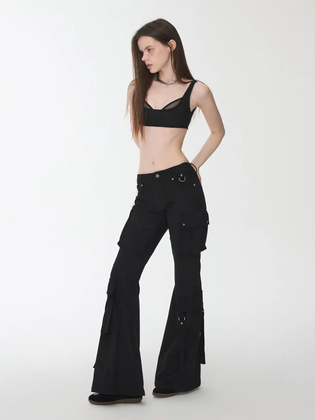 1Jinn Studio Suede Flared Cargo Pants | Canton Collective