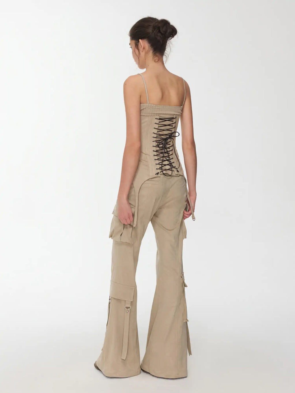 1Jinn Studio Suede Flared Cargo Pants | Canton Collective